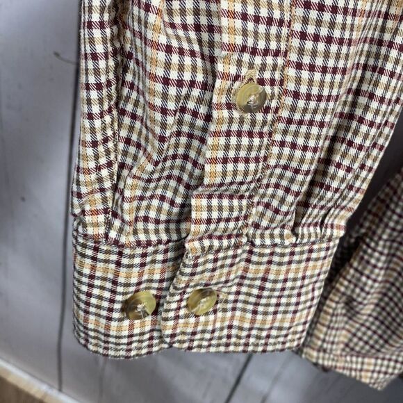 LL Bean Button Up Shirt Men XL Tall Brown Plaid Long Sleeve - Picture 7 of 16